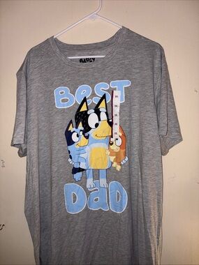 Bluey "Best Dad" Gray Graphic T‑Shirt